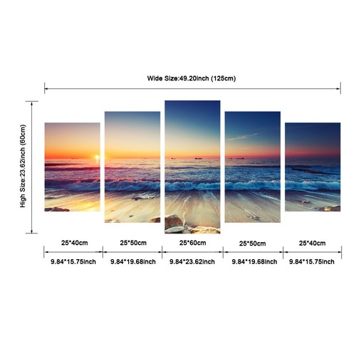 Canvas Art Print Painting Picture Photo Landscape Home Decor Wall Art Sea Framed - Picture 6 of 6