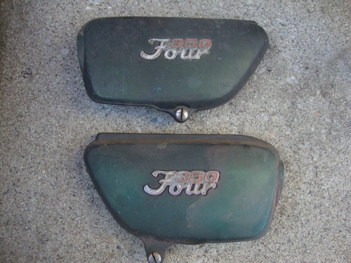 1973 Honda CB350F oem Candy Olive GAS TANK w SIDE COVERS cb-350 Four 1972 1974 - Picture 11 of 14