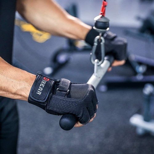 Unisex Small Fingerless Workout Gloves Weightlifting,Knuckle Padded Palm Protect - Picture 7 of 7