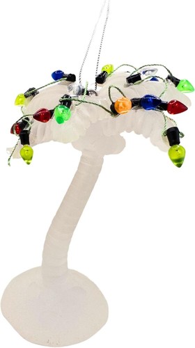 Tropical Palm Beach Tree Wrapped in Lights Christmas Nautical Coastal Ornament - Picture 4 of 6
