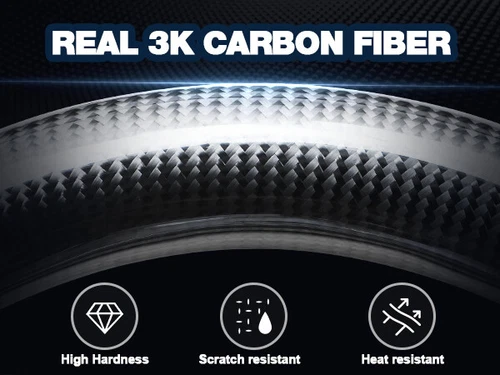 Real 3K Carbon Fiber Steering Wheel Black Fits For F150 2021 2022 2023 2024 - Picture 10 of 11