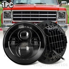 Black 7inch Round Led Headlight Hi-lo Beam For Chevy C10 C20 Pickup G10 G20 Nova