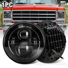 Black 7Inch Round Led Headlight Hi-Lo Beam For Chevy C10 C20 Pickup G10 G20 Nova