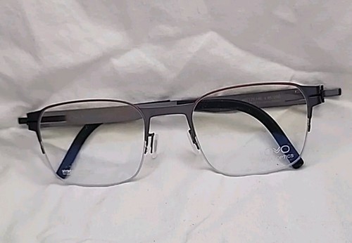 OVVO Optics 3933 Graphite/ Red Accent Titanium Eyeglass Frame Half Rim 49/21/140 - Picture 5 of 7