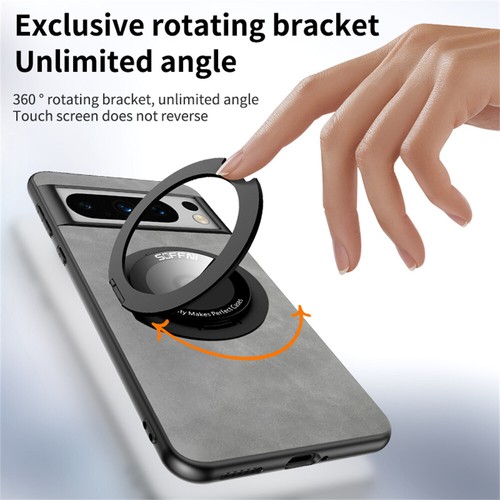 For Google Pixel 9 8 Pro PU Leather Magnetic Ring Stand Shockproof Phone Case - Picture 6 of 15