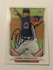 DUANE UNDERWOOD SIGNED 2014 BOWMAN PROSPECT ROOKIE CARD AUTO