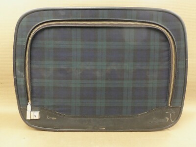 Vintage Leeds Blue and Green Checkered Suitcase vintage old