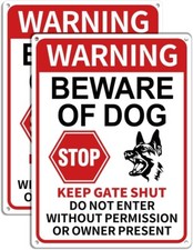 Beware of Dog Sign 2PCS - Beware of Dogs Signs for Fence, Do Not Enter Signs
