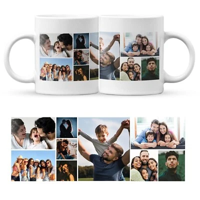 GIFTHUB Personalised Mug from 1 to 12 Picture & Text Cup Coffee Tea Valentine's Day Gift