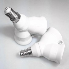 2x Light Bulb Base E14 to E14 Socket Splitter Adapter Lamp Holder Converter