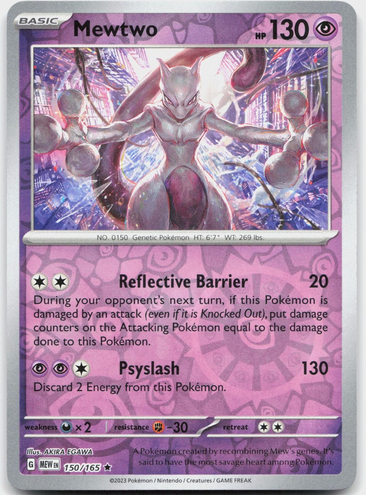 Mewtwo 150/165 Rare 151 Pokemon Reverse Holo Near Mint