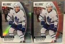 23-24 UD Allure Hockey Red & Black Rainbow Rookie 117 Bobby McMann 2 Cards Mint