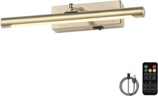 Battery Operated Picture Light with Remote, Dimmable Art Light Bronze, 12" 