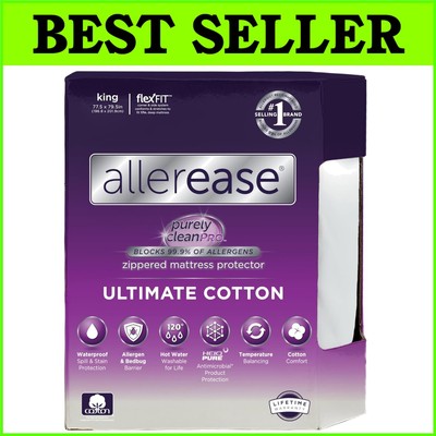 AllerEase King Allergy Protection Waterproof Mattress Protector with Zipper