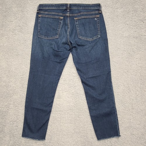 Rag & Bone Jeans Womens 31 Dre Low-Rise Slim Boyfriend Raw Hem Distressed USA - Picture 9 of 13