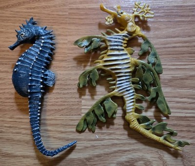 Safari LTD Weedy Leafy Seadragon & Blue Seahorse 90s Discontinued 