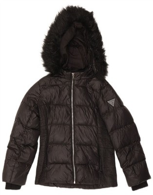 GUESS wattierte Mädchenjacke mit Kapuze 9-10 Jahre schwarz Polyamid DO18