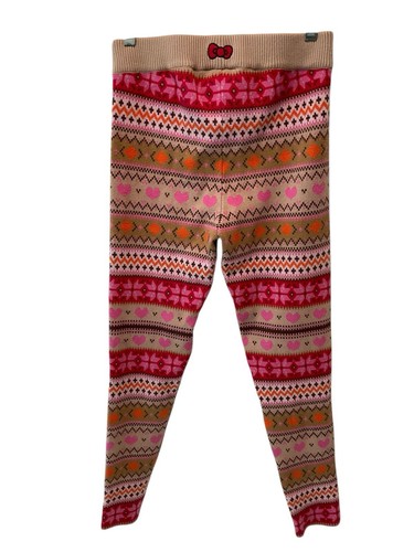 Hello Kitty & Friends Forever 21 Womens Knit Leggings Red Pink Tan Hearts Med - Picture 2 of 4