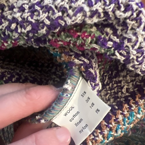 Vintage MISSONI Knit Sweater Vest Multicolor Wool Blend Rare V Neck - Picture 4 of 9