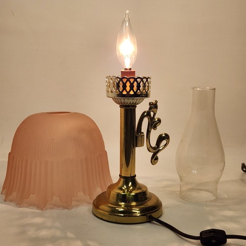 VTG Excelsior Pink Drip Shade Hurricane Lamp Boudoir Night Light 15.5"x8" 1950s - Picture 7 of 20