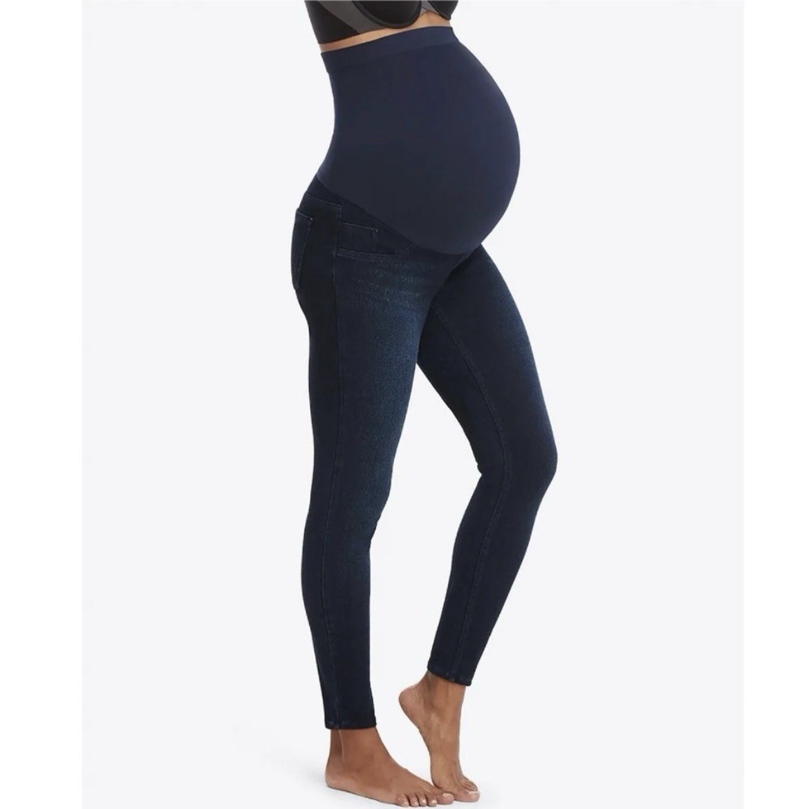 Spanx Women's Maternity Jeans Mama Ankle Jean-ish Leggings Size XL Blue