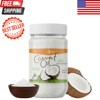 Organic Extra Virgin Coconut Oil 14oz Cold Pressed Unrefined Non-GMO Vegan Keto