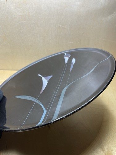 Mikasa FX 005 Opus Black Calla Lily Server and Serving / Cake Plate - Picture 8 of 10