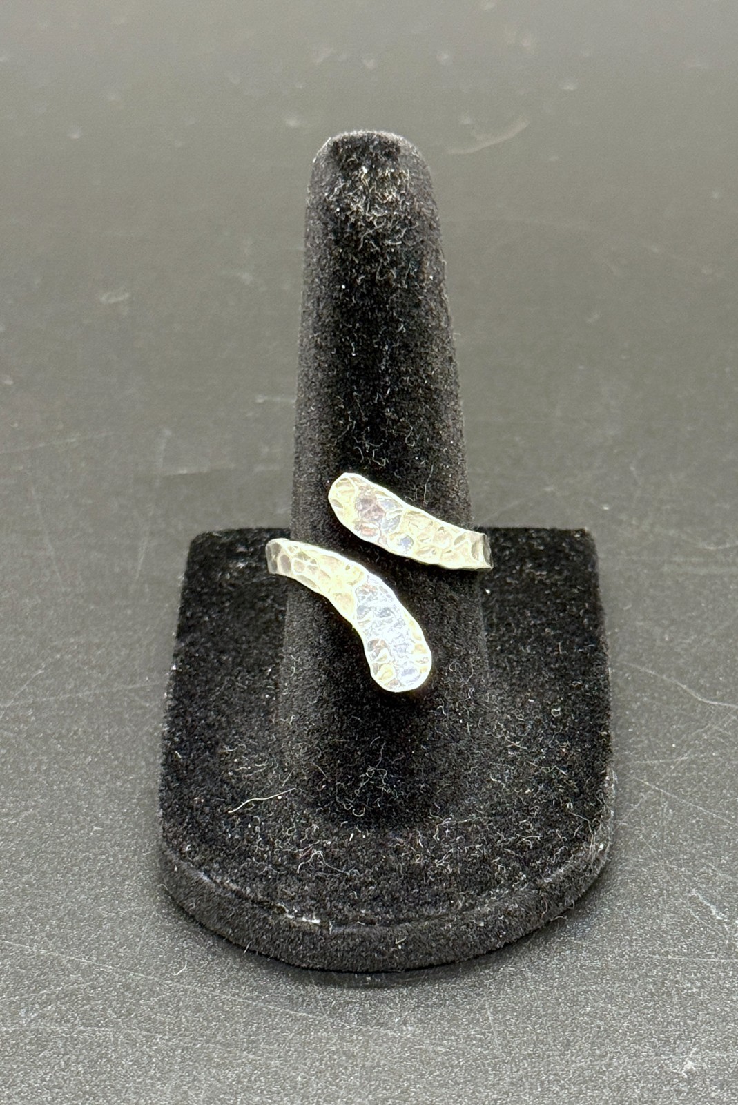 Adjustable sterling silver hammered ring - image 1