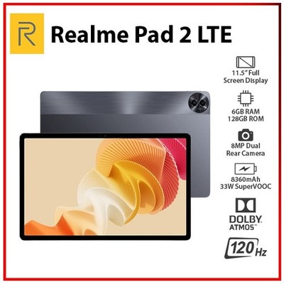 (Wi-Fi+4G) Realme Pad 2 LTE 6GB+128GB GREY Octa Core Global Android PC Tablet