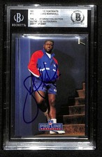 Leonard Marshall Giants Signed 1991 Pro Line Portraits Card Beckett