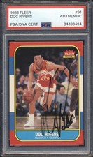 1986 Fleer Basketball AUTOGRAPH Doc Rivers Signed ROOKIE #91 PSA/DNA Auth Auto