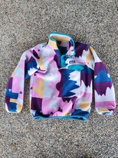 Patagonia's Kid's Lightweight Synchilla Snap-T 'Frontera Marble Pink Sz Medium
