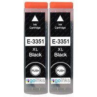 2 Schwarze Tintenpatronen Ersetzen Epson T3351 (33XL) Non-Oem / Kompatibel
