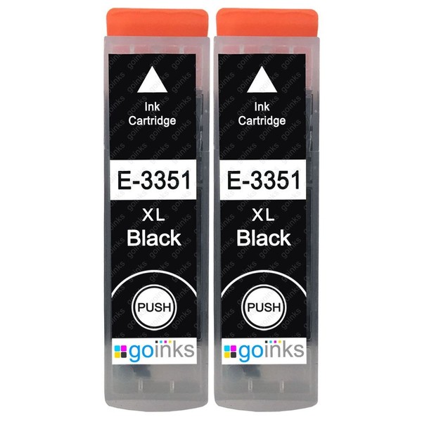 2 Schwarze Tintenpatronen Ersetzen Epson T3351 (33XL) Non-Oem / Kompatibel-image