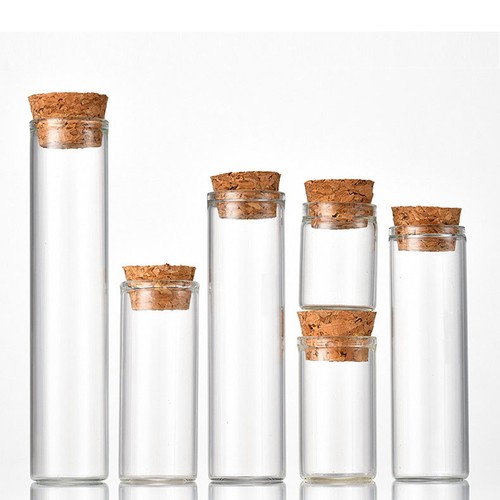 3ml-650ml Small Clear Glass Bottles Tiny Vial Jars Wide Opening Bottle with Cork - Picture 31 of 59