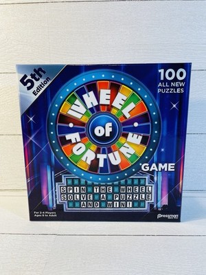Pressman Wheel of Fortune Board Game 5th Edition 100 New Puzzles Factory Sealed