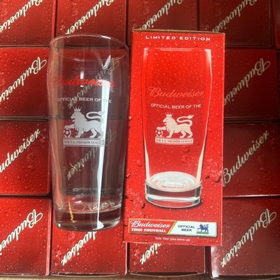 Budweiser Limited Edition Pint Glas F.A. Premier League Boxed - VINTAGE 