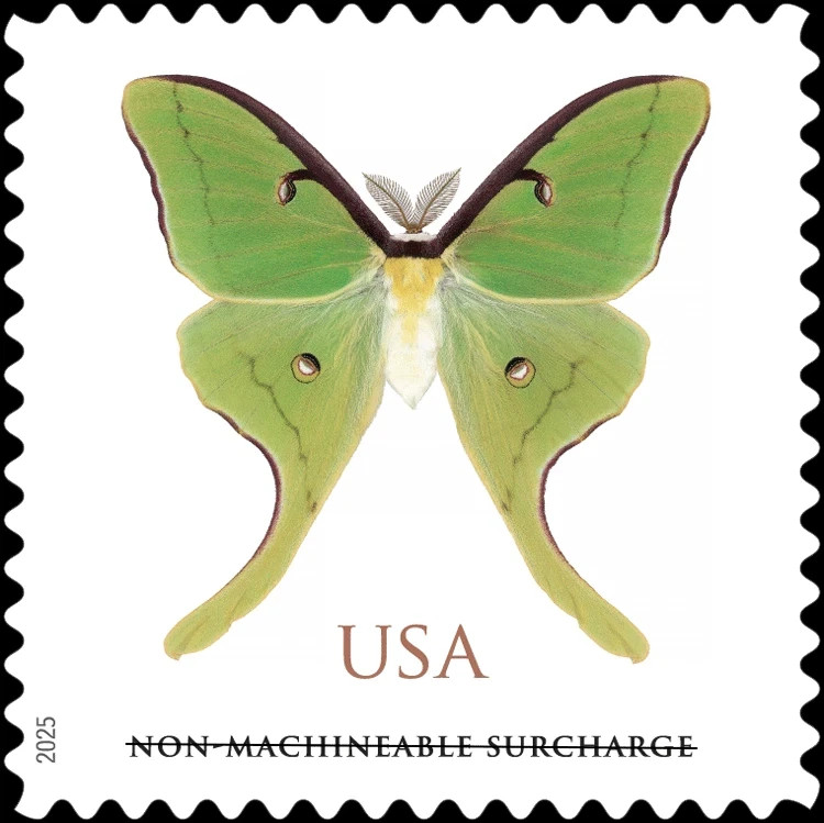 US Butterfly Luna Moth Non-Mach Surcharge $1.27 Stamp Single Scott