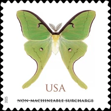 US Butterfly Luna Moth Non-Mach Surcharge $1.27  Stamp Single Scott #6031