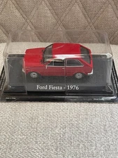 UNBRANDED RED 1976 FORD FIESTA DIECAST CAR NEW ON CARD BETWEEN 1:43 & 1:64