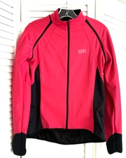 Gore Bike Wear SZ L Men's Red Windstopper Cycling Jacket Removeable Sleeves