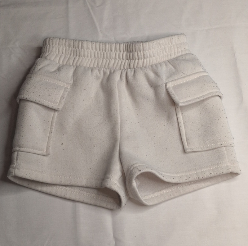 Olivia Kay Girls Cargo Shorts White Size S (7) Polyester Pockets Elastic Waist