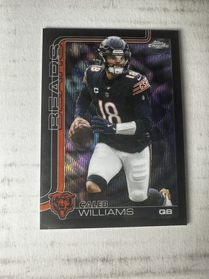 2025 Caleb Williams Topps Chrome Black Wave Parallel Chicago Bears 9/10