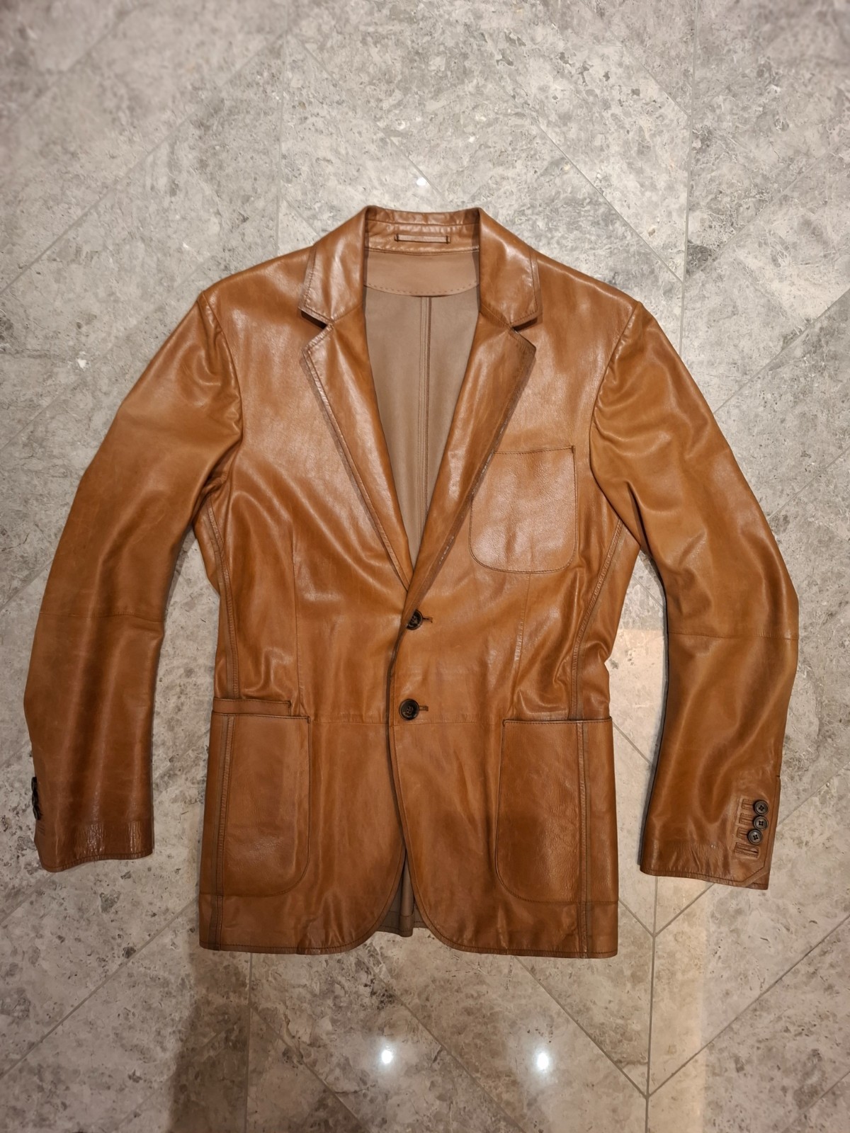 Vintage Berluti Men Leather Jacket  46 IT. Excellent Condition