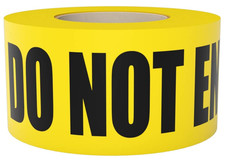 Caution Do Not Enter Tape 3 Inch X 1000 Feet   Bright Yellow with a Bold Black P