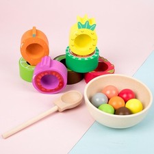 Rainbow Balls in Cups Fine Motor Skill Toys Educational Toys