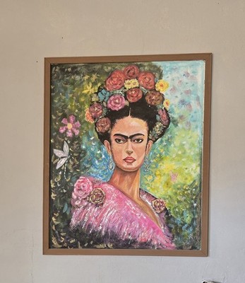 FRIDA KAHLO-  GIANT Painting. Decoration for office or Restaurant. By M Ortiz