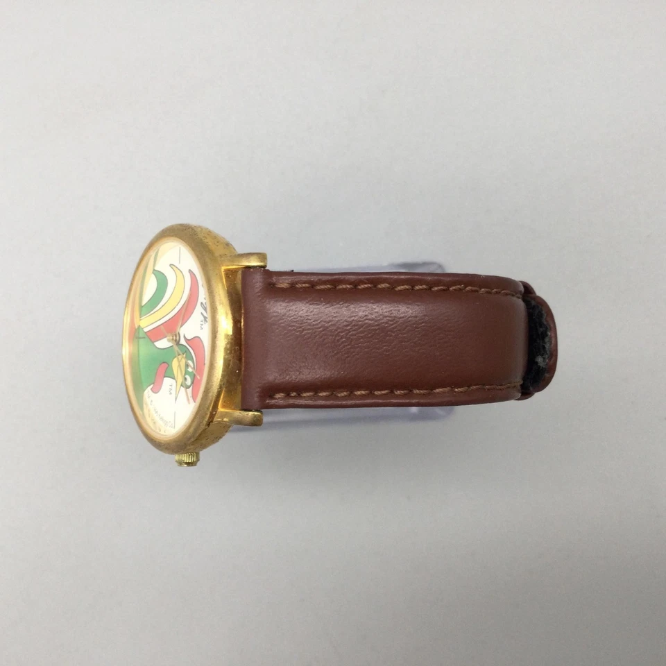 Reloj Kellogg's Corny Rooster Vintage 33mm Correa Marrón Batería Nueva 1995 Foto 4 de 4