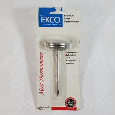 Vintage EKCO Premium Meat Thermometer 23031 Stainless Steel °F/°C Readings - NOS
