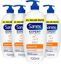 Sanex Expert Skin Health Sensitive Shower Gel 720ml Pack of 4 - Dermatologist Te 7.28 per litre